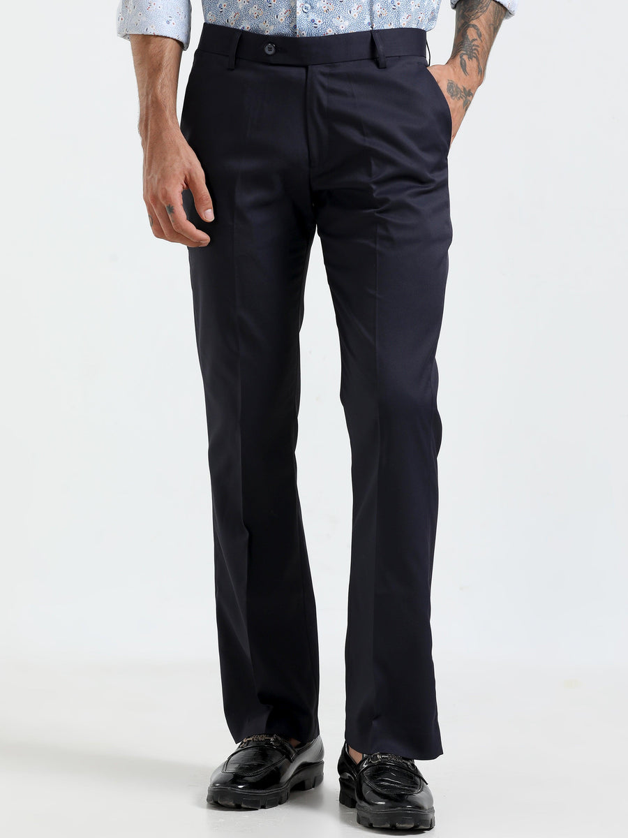 Wee Boot Cut Formal Pant - Navy Blue - Espanshe