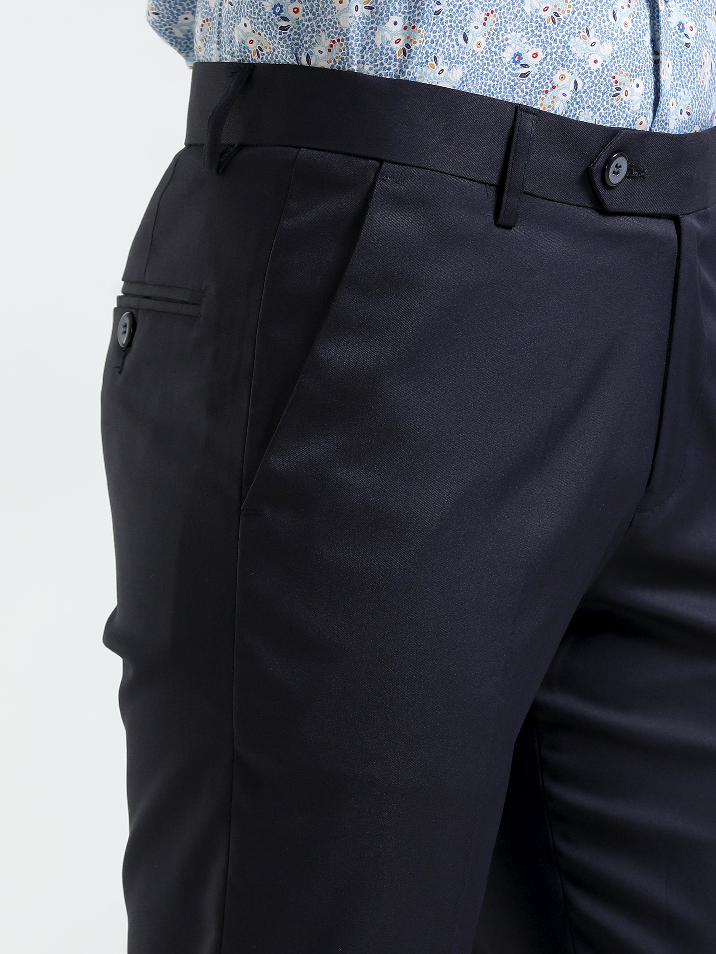Wee Boot Cut Formal Pant - Navy Blue - Espanshe