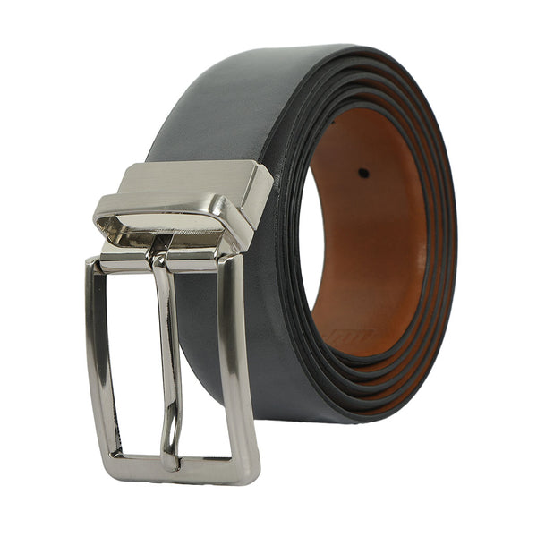 Premium Reversible Blue&Brown Leather Belt with textured strap