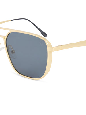 Men's Rectangle Sunglass - metalic Gold