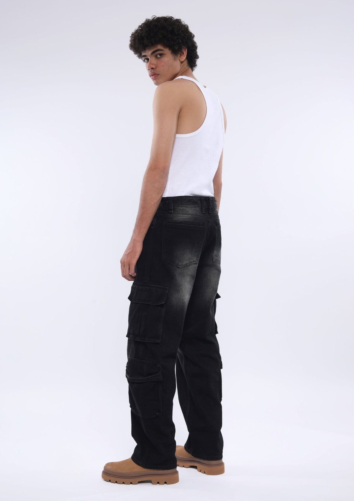 Xylare - Relaxed Cargo Jeans - Black Shade - Espanshe