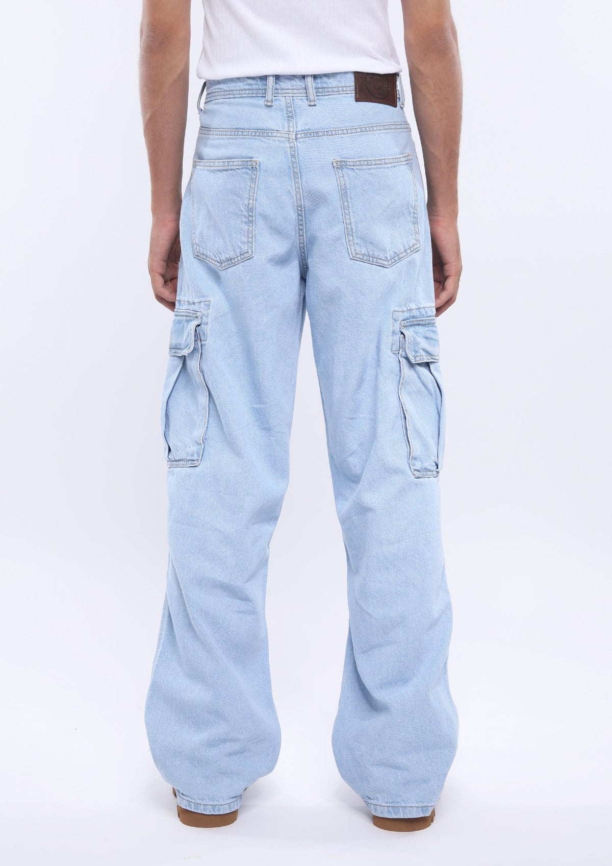 Arlo - Loose Cargo Jeans - Light Blue - Espanshe