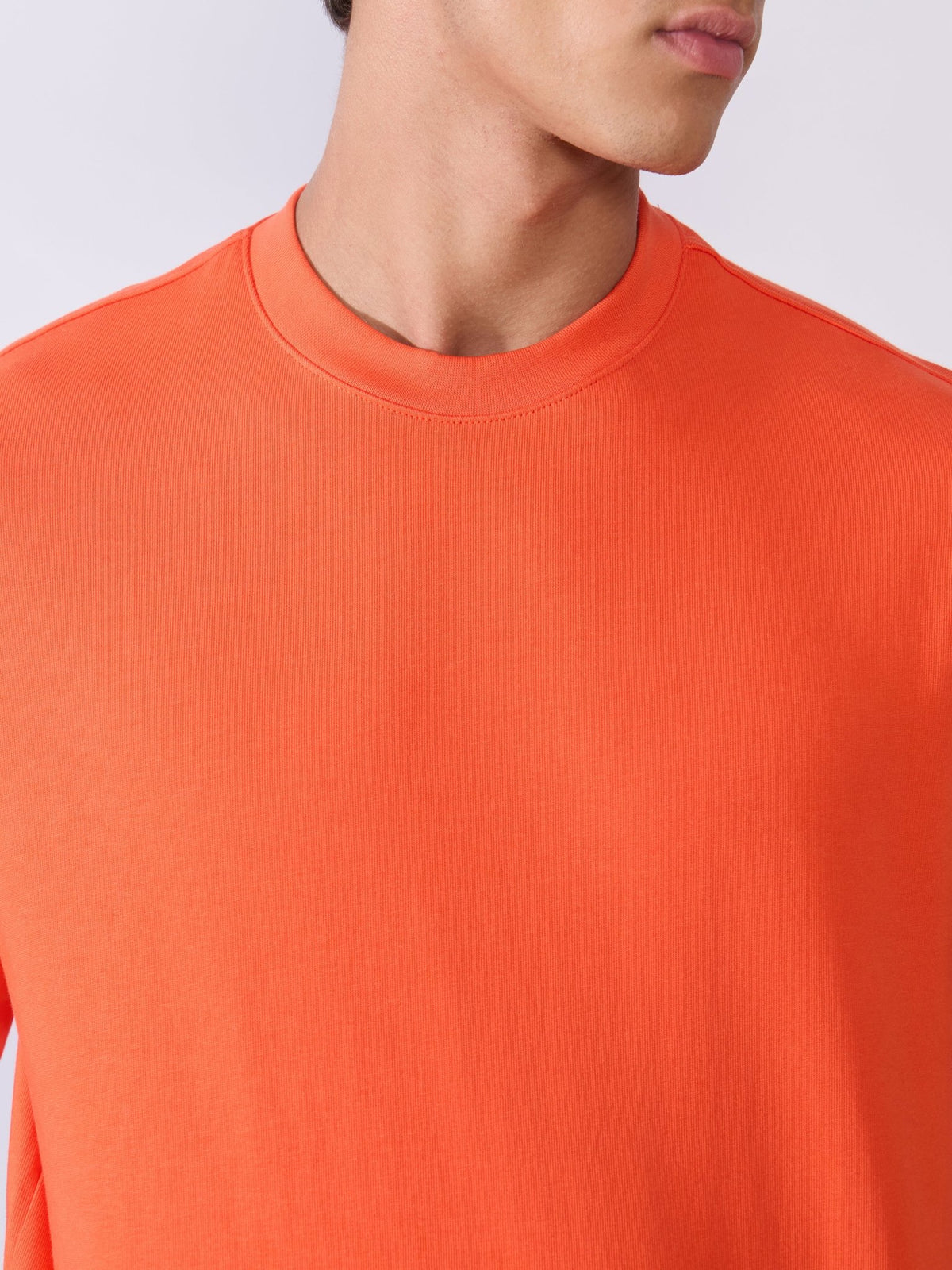 Vynora - Loose Fit Round Neck T-Shirt - Mandarin Red - Espanshe