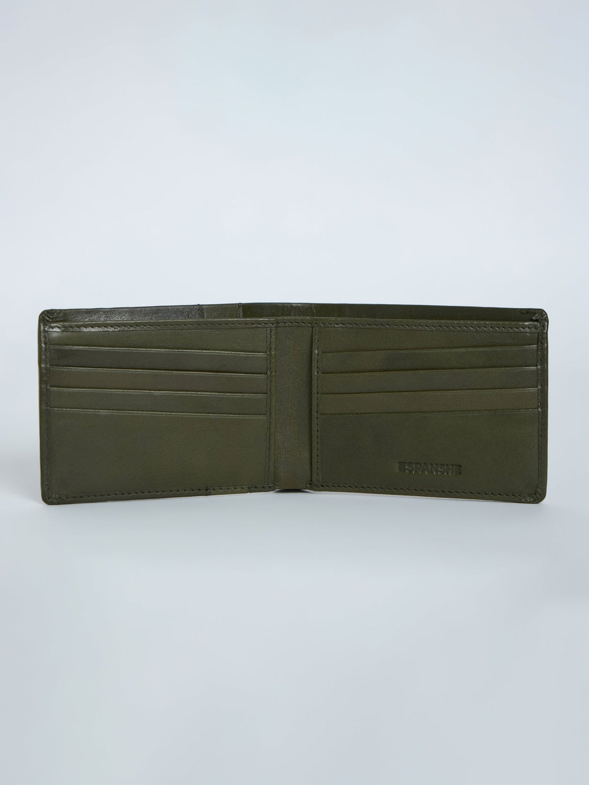 Arctic-3 - Bi-Fold Leather Wallet - Green - Espanshe