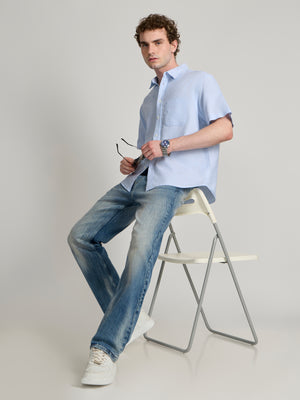 Men's Striped shirt in light blue