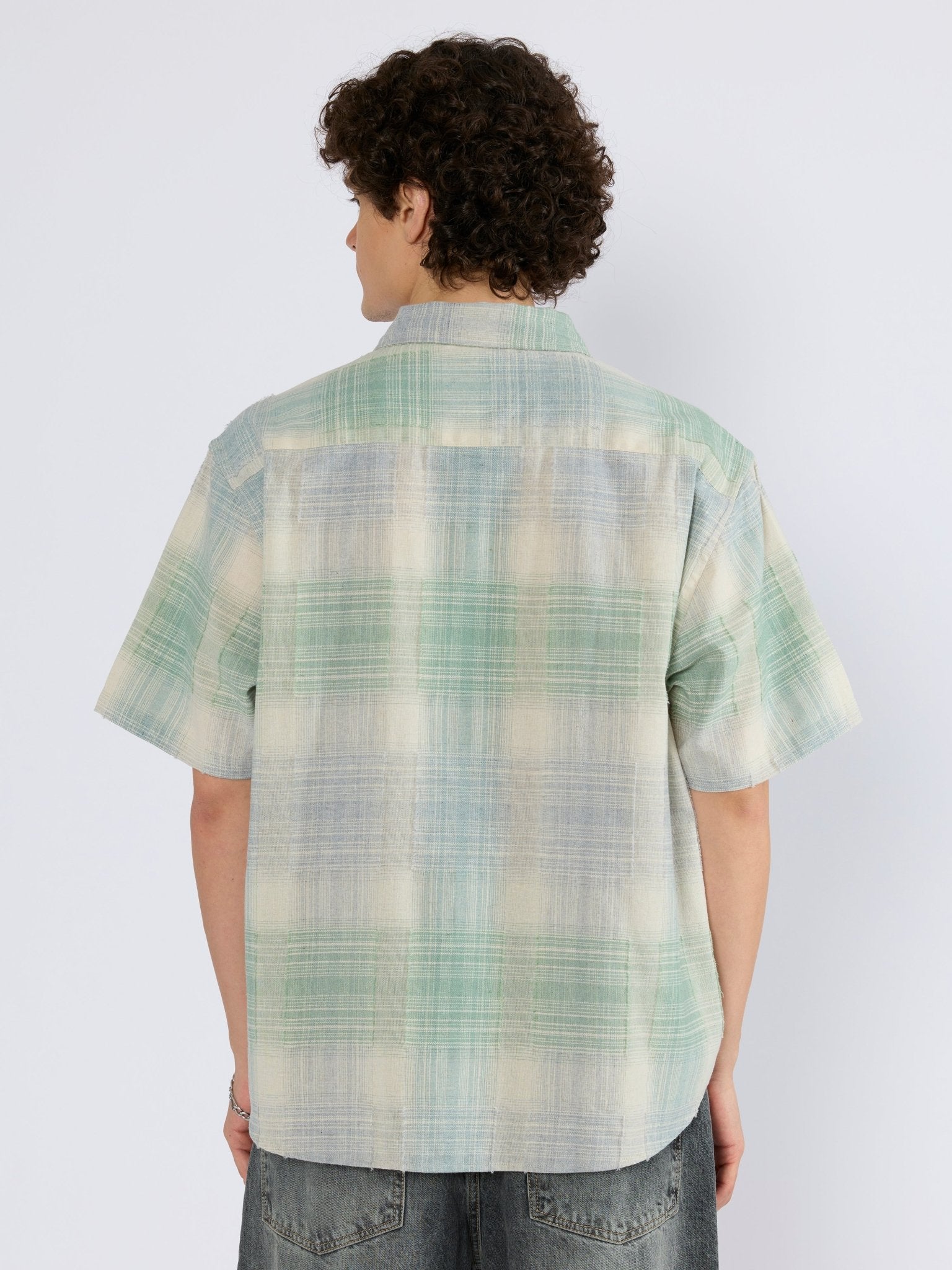 Orvar - Half Sleeve Checks Shirt - Light Green - Espanshe