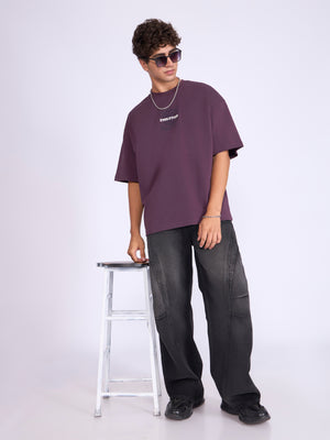 Men's Baggy Printed T-Shirt in Midnight Plum
