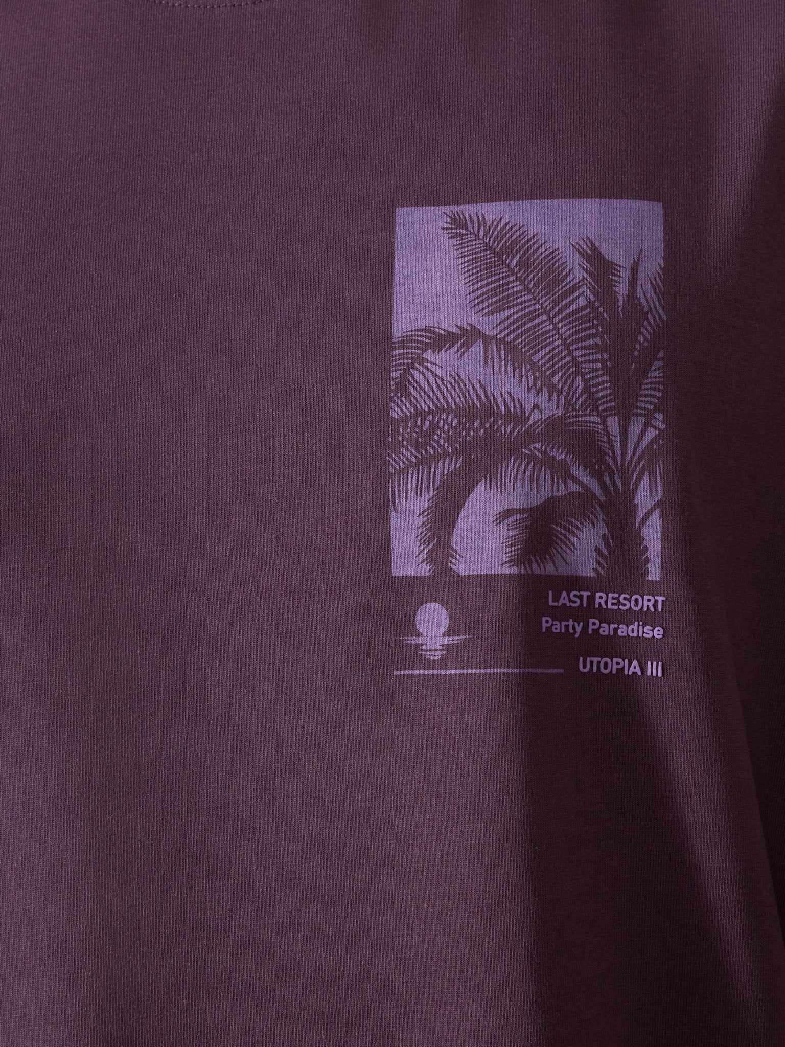 Loveex - Last Resort Party Paradise Printed Dark Purple T-Shirt - Espanshe