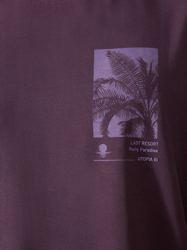 Men's printed t-shirt in dark purple