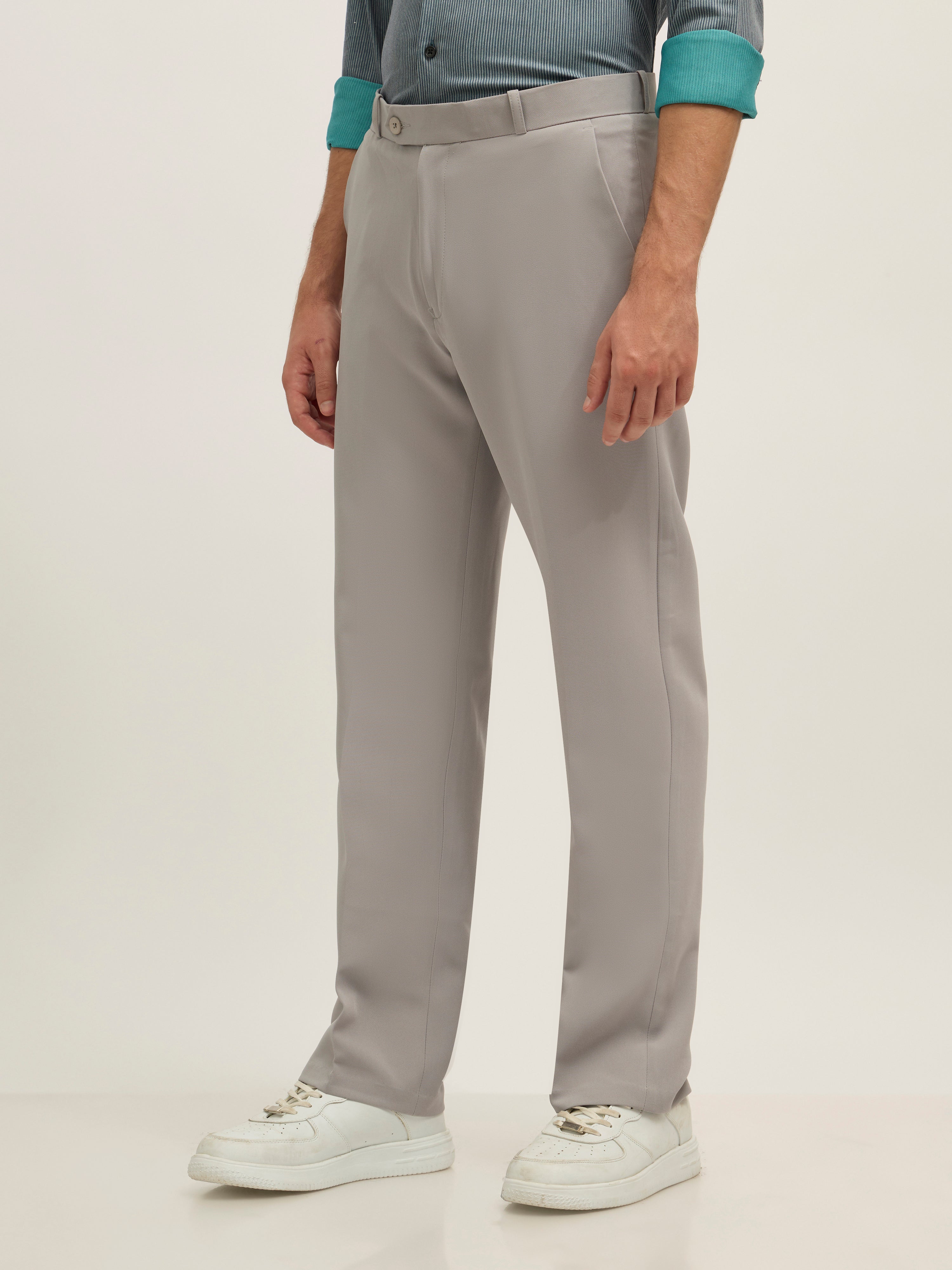 men's Straight Fit Formal Pant - gray
