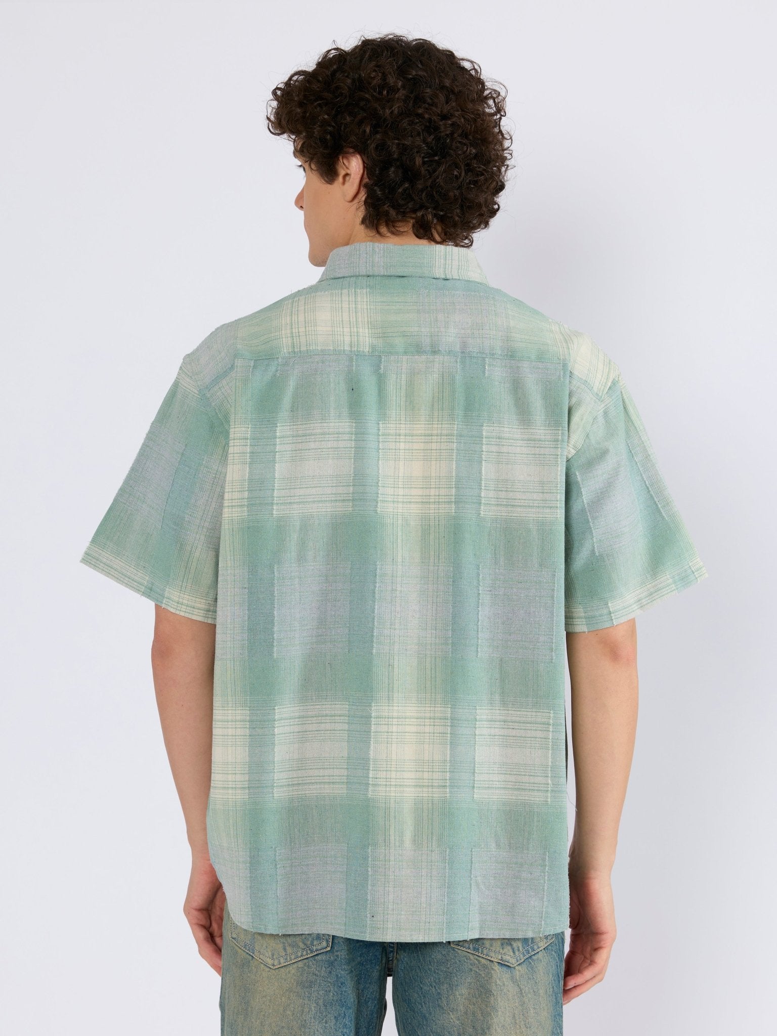 Orvar - Half Sleeve Checks Shirt - Sage Green - Espanshe