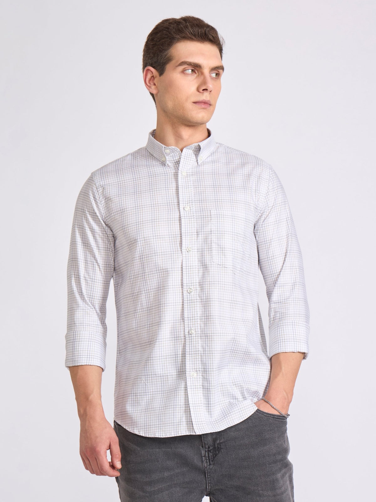 Quint - Check Shirt - White - Espanshe