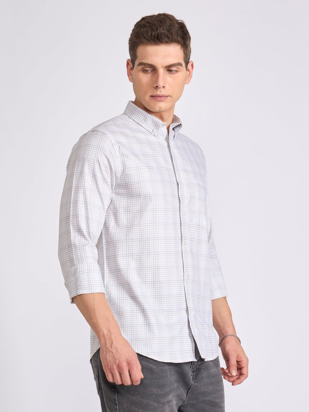 Quint - Check Shirt - White - Espanshe
