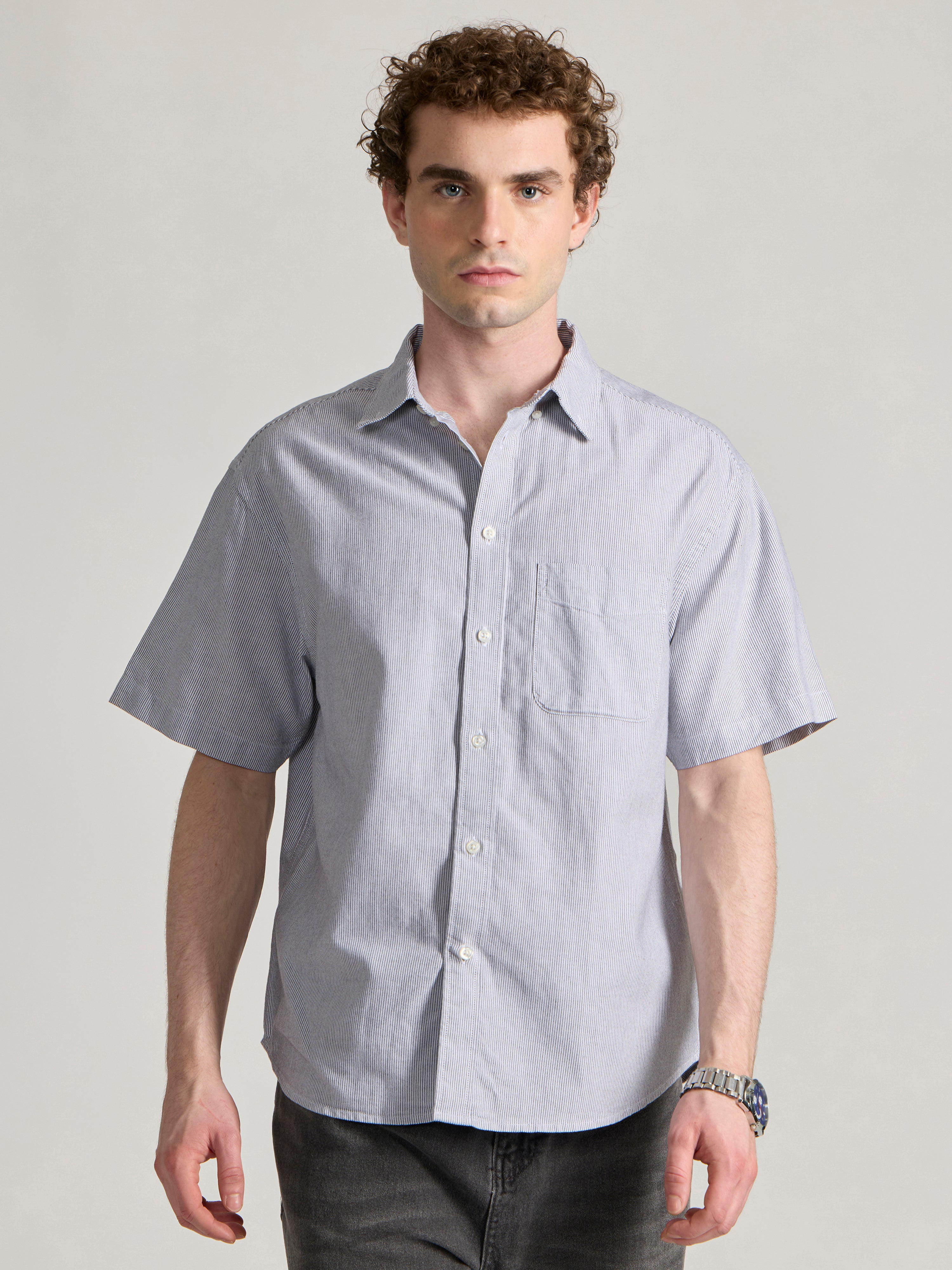 Men's Striped shirt in light blue