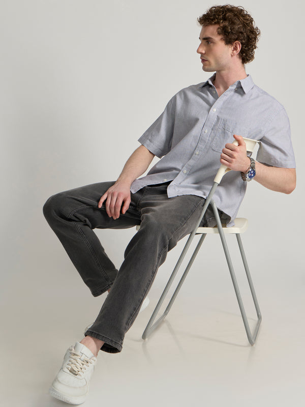 Oran Striped Shirt - Dark Gray