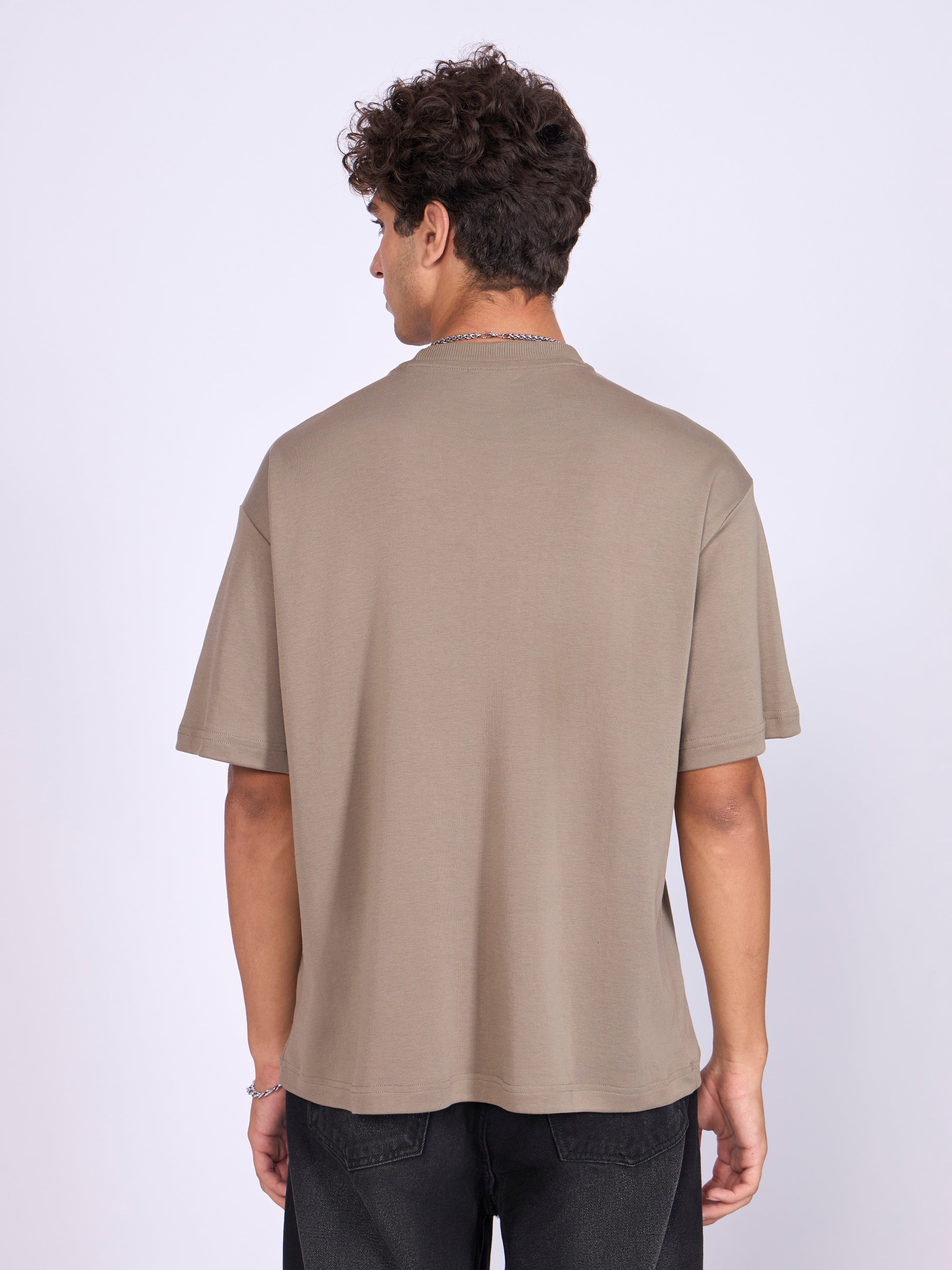 Trace - Leave No Trace Printed Loose Fit T-Shirt - Light Olive