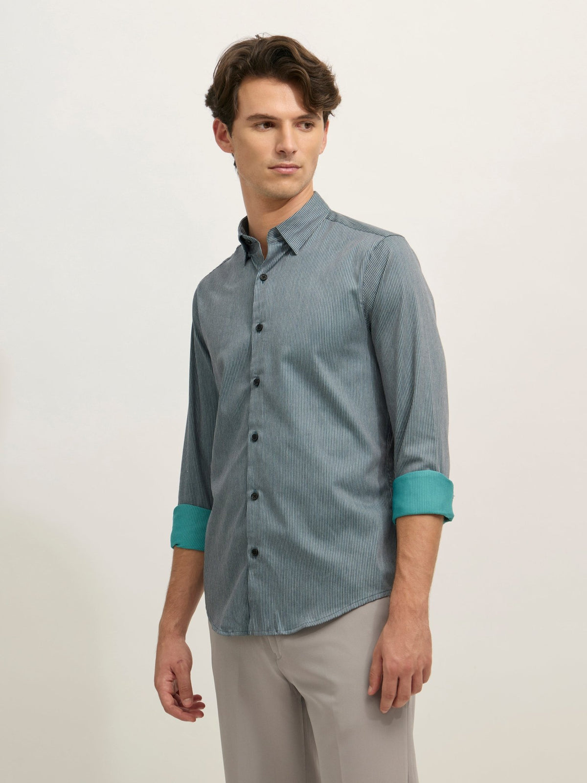 Sylvester - Striped Shirt - Grey - Espanshe