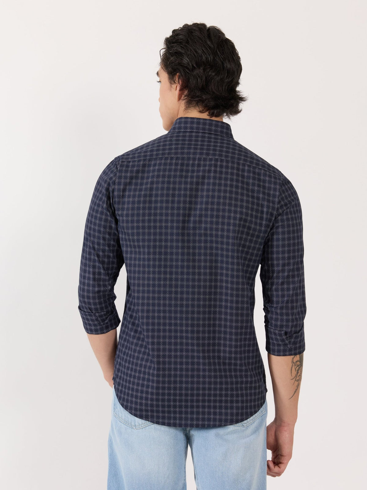 Kola - Turkish Fit Casual Checks Shirt - Blue - Espanshe