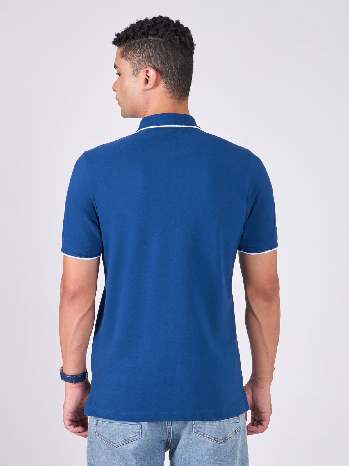 Orwell - Polo T-Shirt with Contrast Tipping - Classic Navy - Espanshe