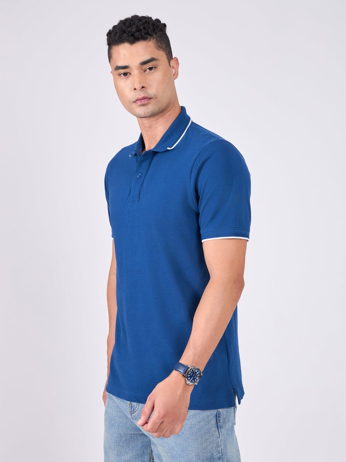 Orwell - Polo T-Shirt with Contrast Tipping - Classic Navy - Espanshe