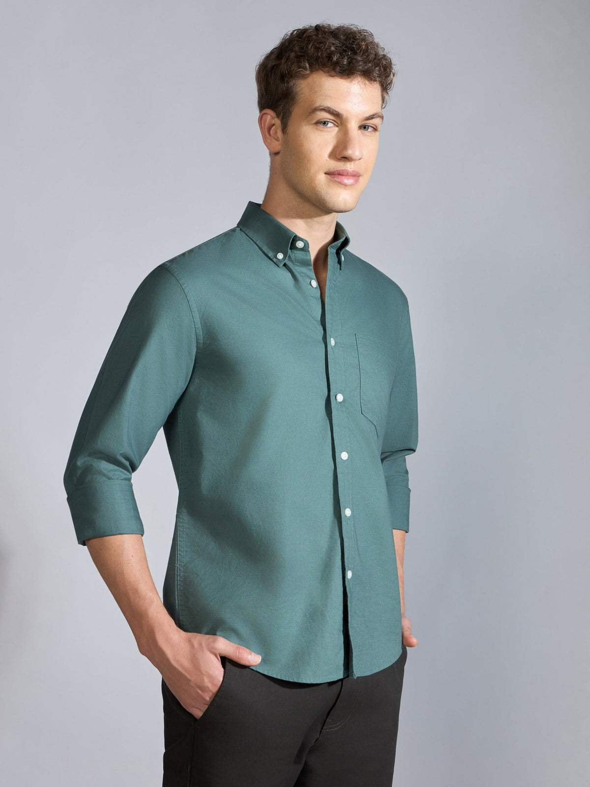 Flux - Relaxed Fit Oxford Shirt - Marine - Espanshe