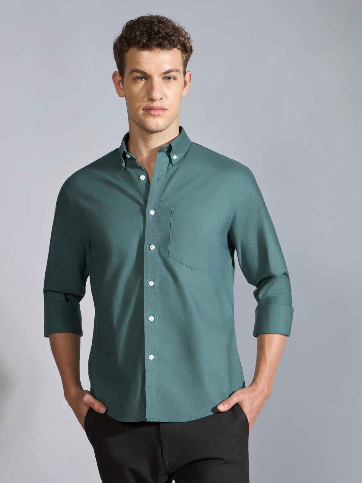 Flux - Relaxed Fit Oxford Shirt - Marine - Espanshe
