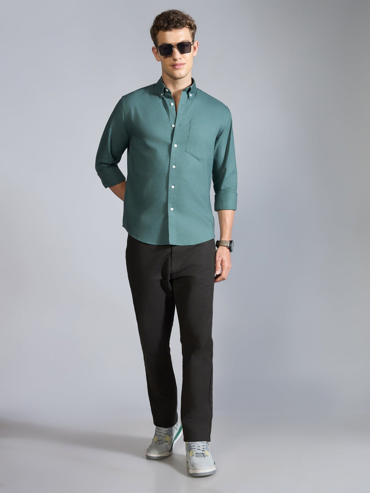 Flux - Relaxed Fit Oxford Shirt - Marine - Espanshe