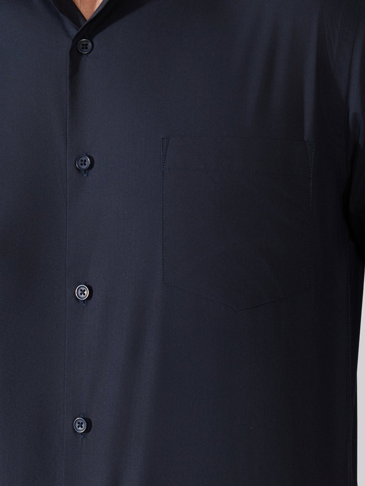 Valerius - Trim Fit Poplin Shirt - Navy Blue - Espanshe