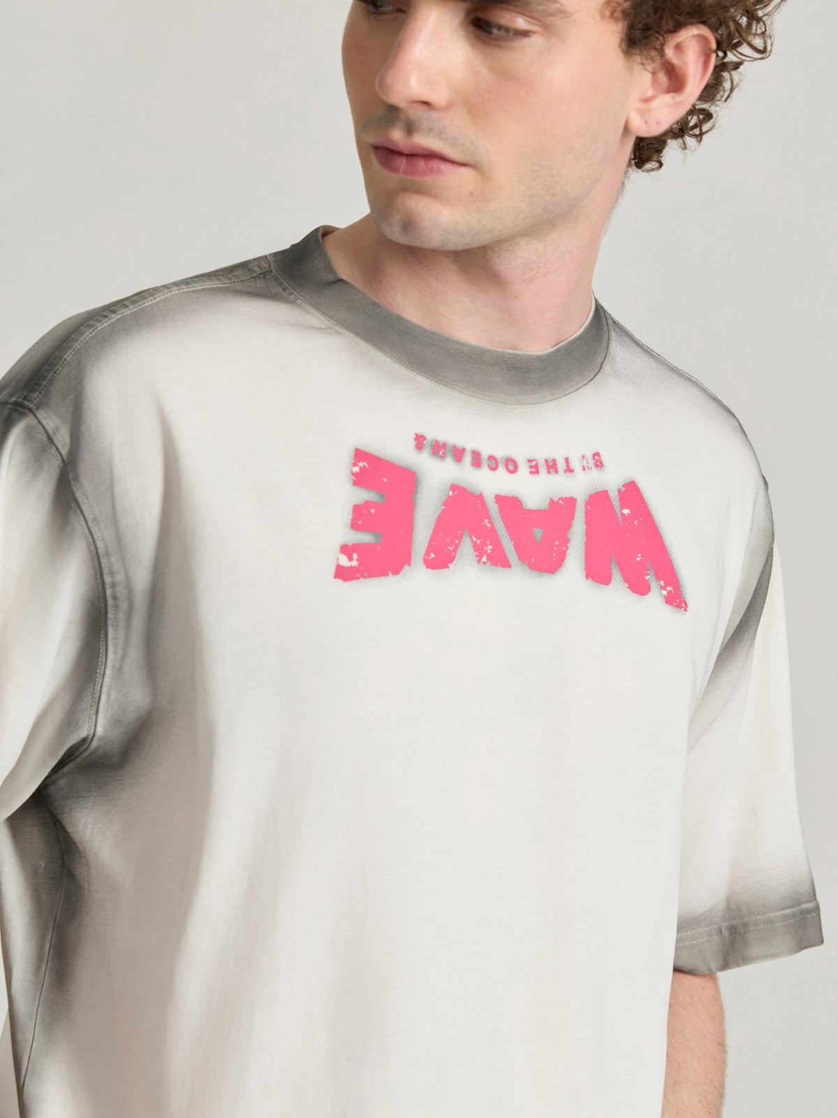 Lona - Wave Printed Baggy T-Shirt - White - Espanshe