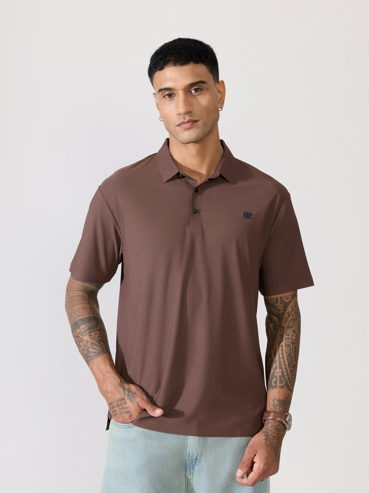 Balance - Regular Fit Polo T-Shirt - Coffee - Espanshe