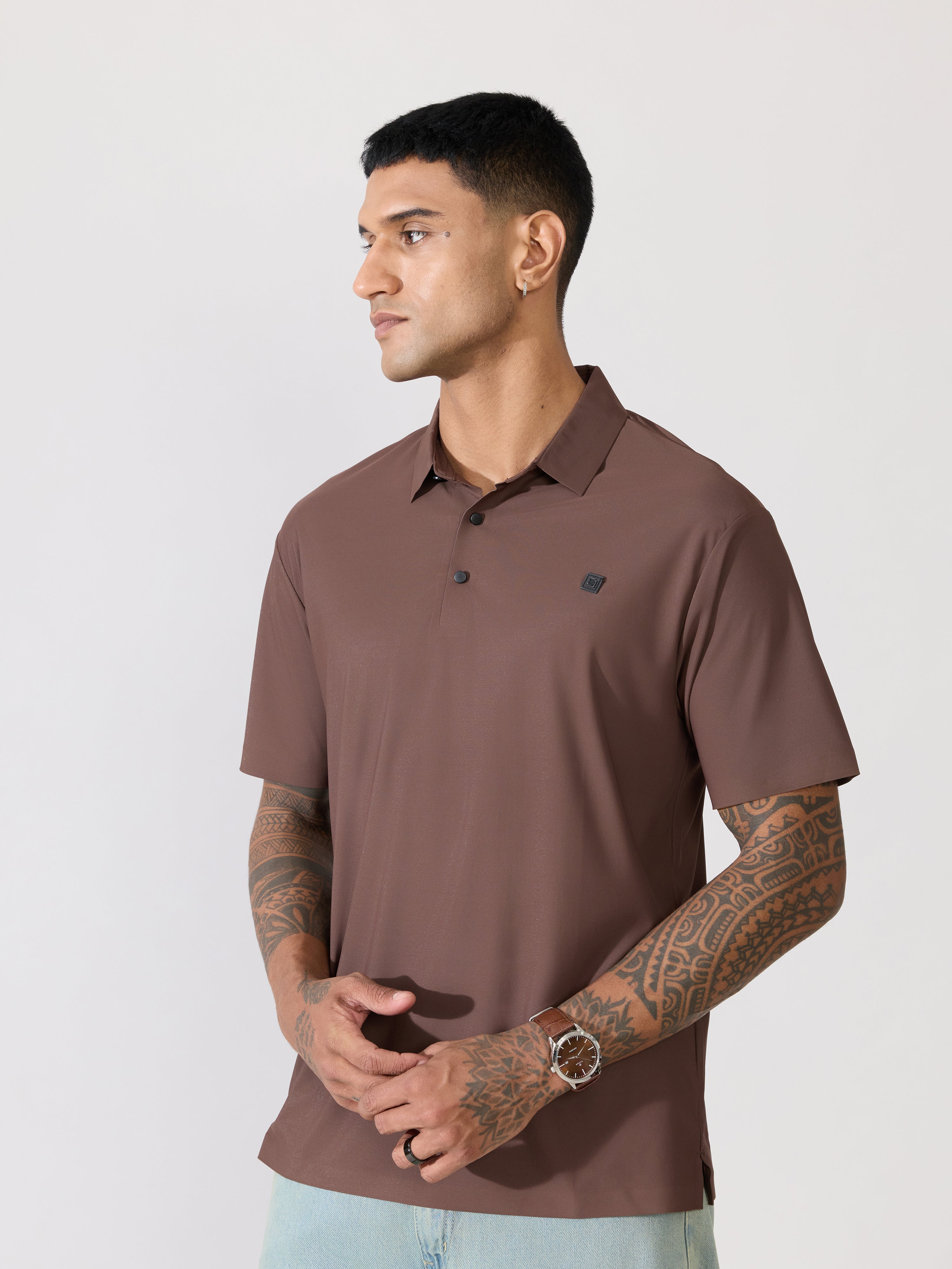 Men's Regular Fit Polo T-Shirt - Coffee