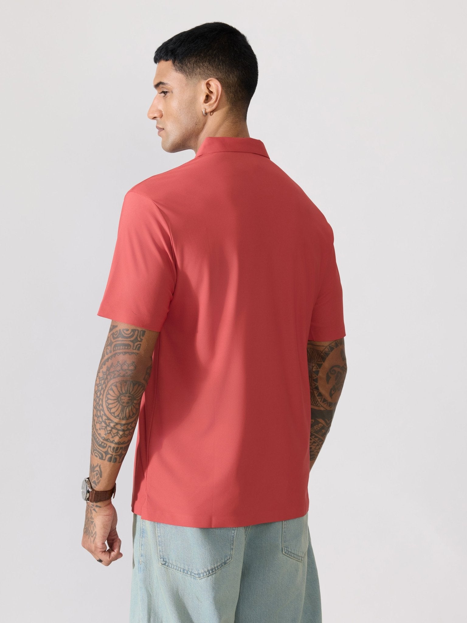 Balance - Regular Fit Polo T-Shirt - Brick Red - Espanshe