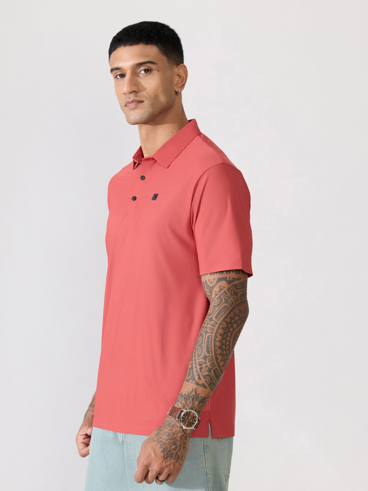 Balance - Regular Fit Polo T-Shirt - Brick Red - Espanshe