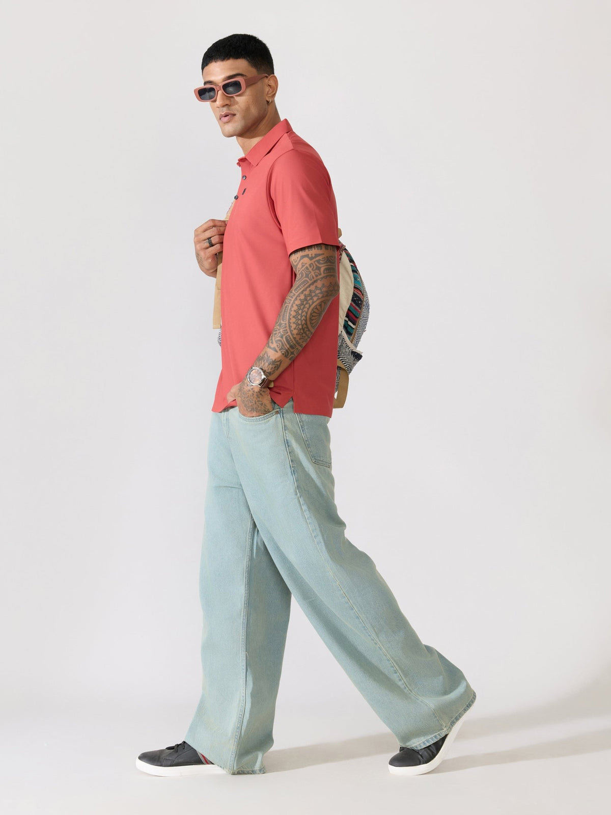 Balance - Regular Fit Polo T-Shirt - Brick Red - Espanshe
