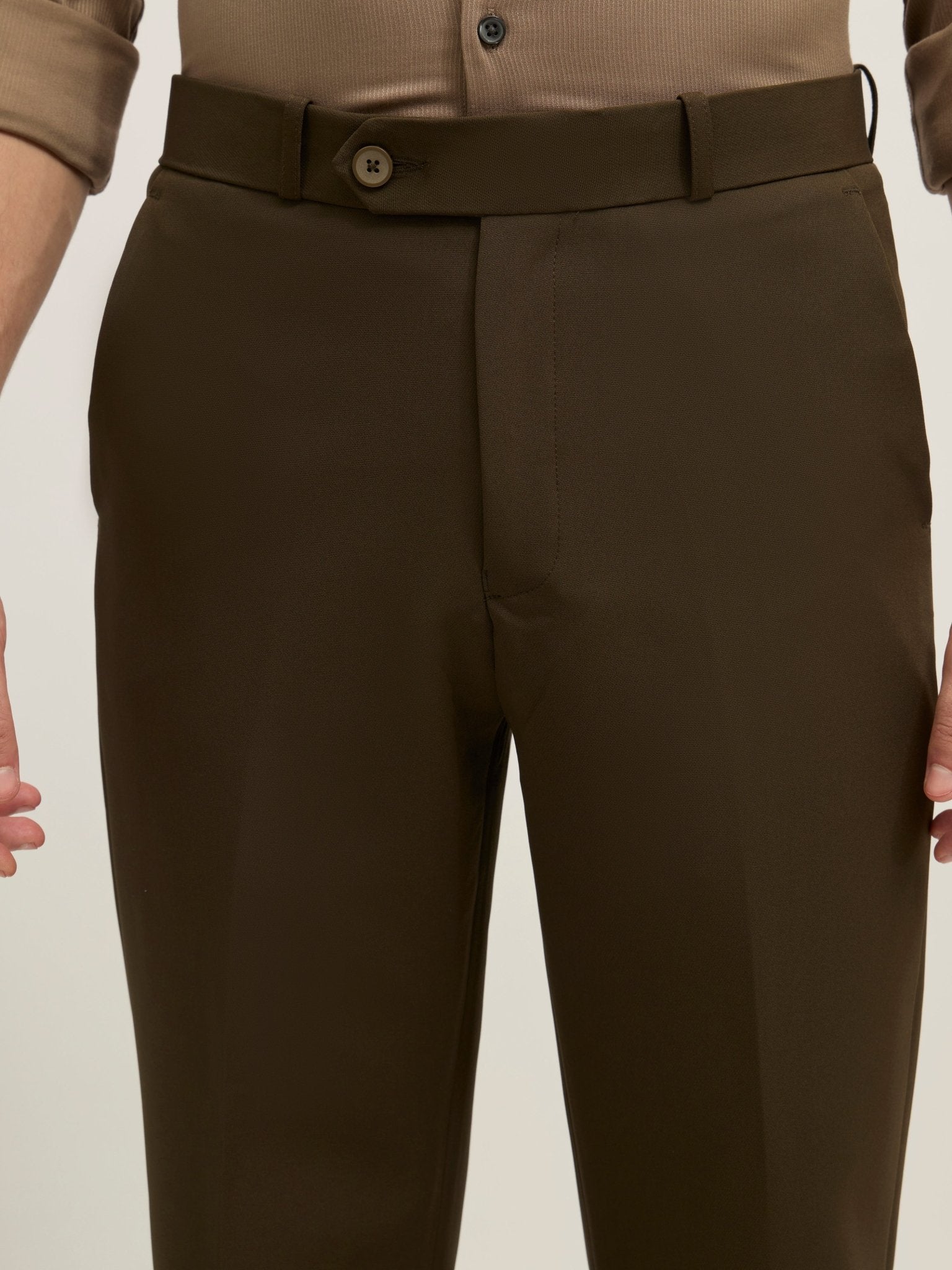 Lars - Straight Fit Formal Pant - Century Olive Green - Espanshe
