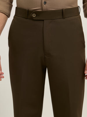 men's Straight Fit Formal Pant - centuary olive green