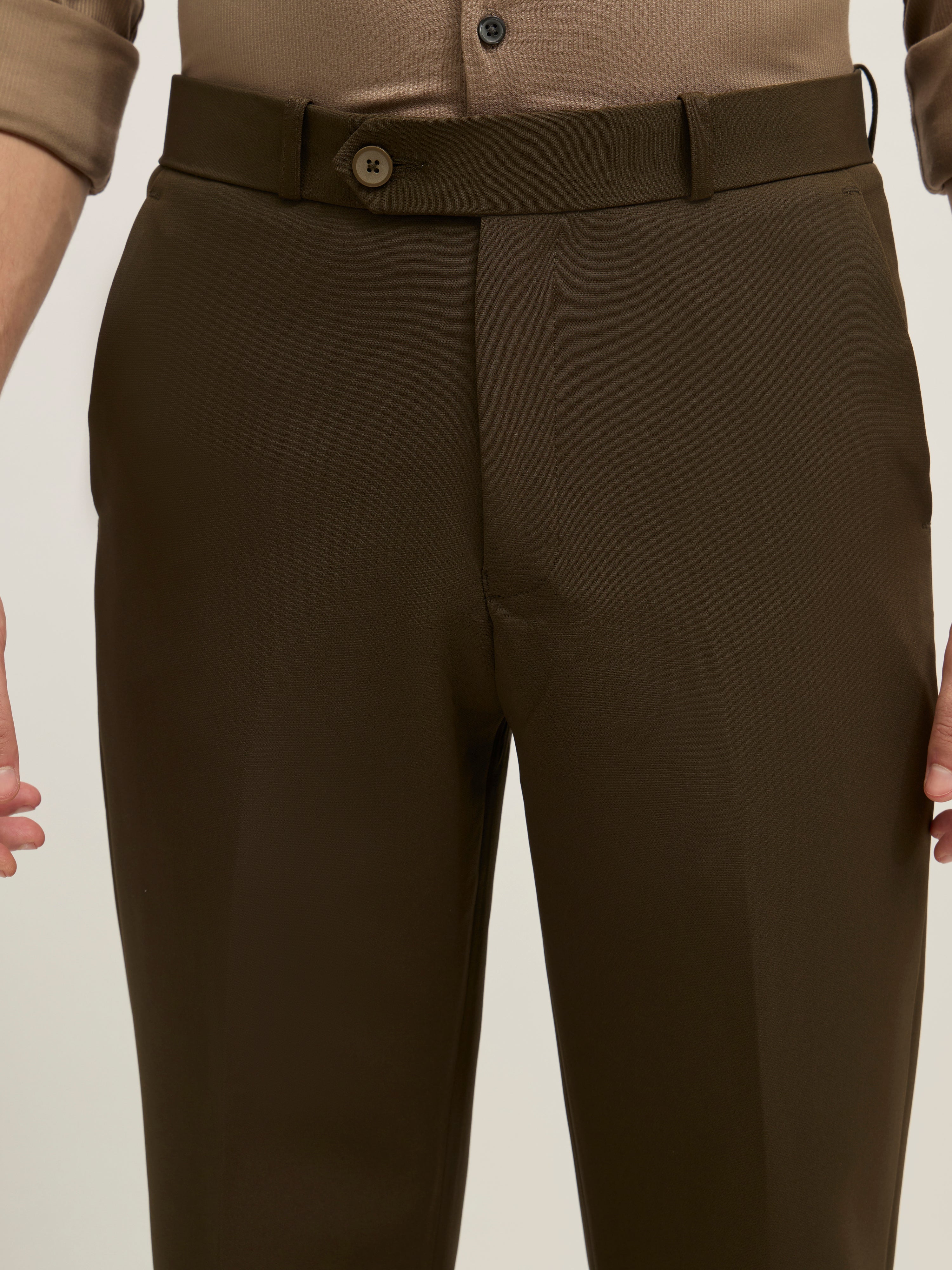 men's Straight Fit Formal Pant - centuary olive green