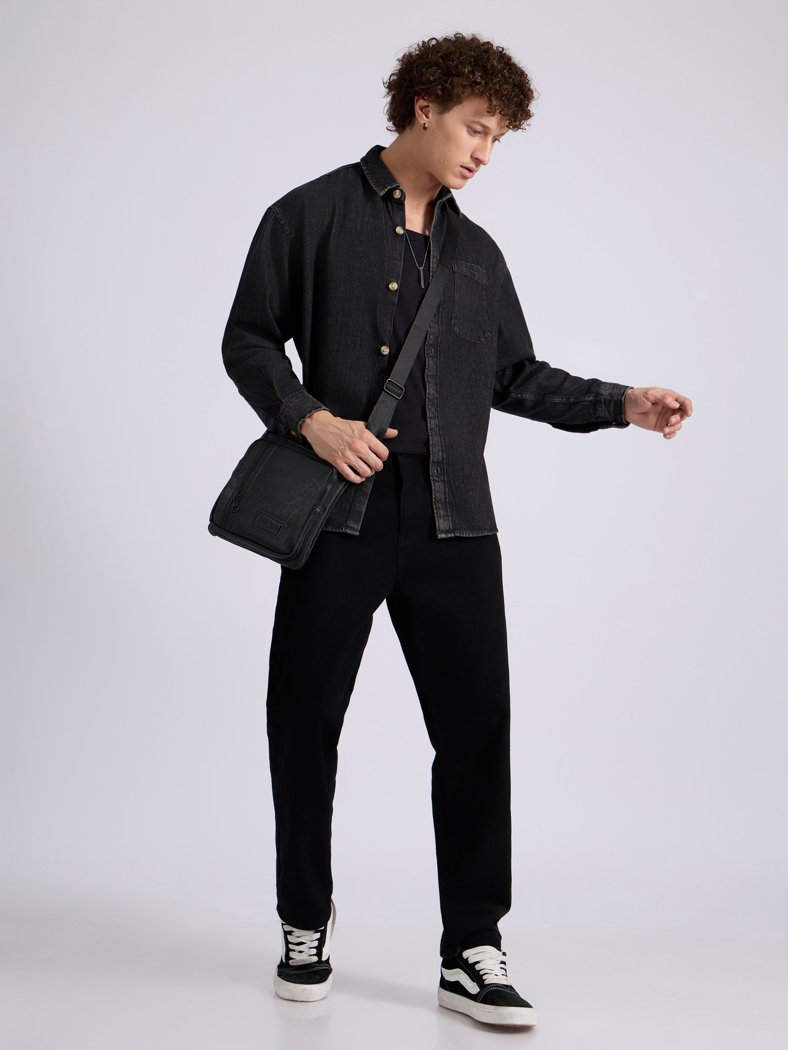 Mens Whitaker - Denim Shirt in Black color

