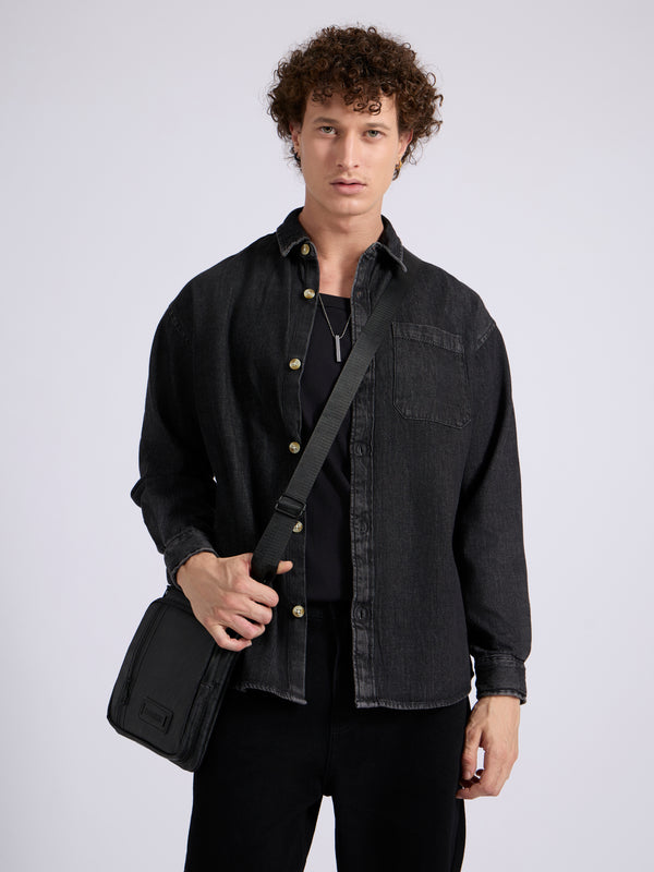 Mens Whitaker - Denim Shirt in Black color
