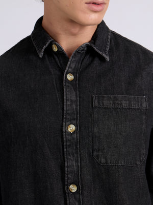 Mens Whitaker - Denim Shirt in Black color
