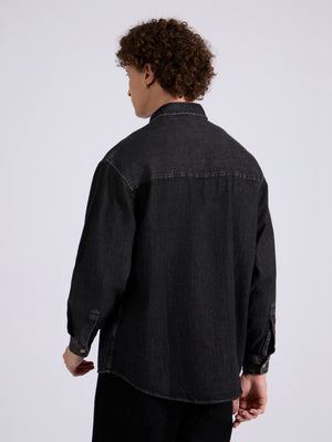 Mens Whitaker - Denim Shirt in Black color
