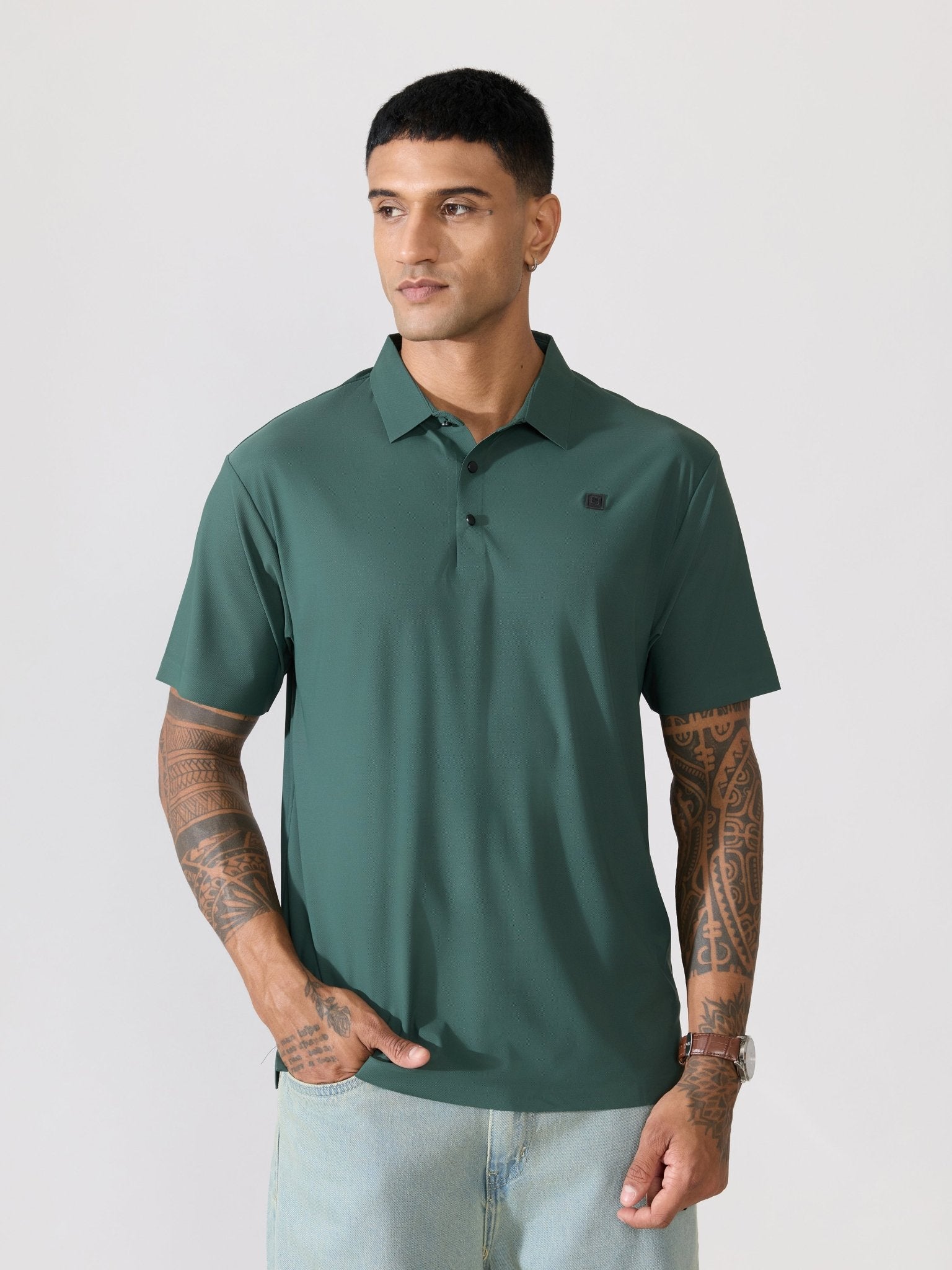 Balance - Regular Fit Polo T-Shirt - Dark Green - Espanshe