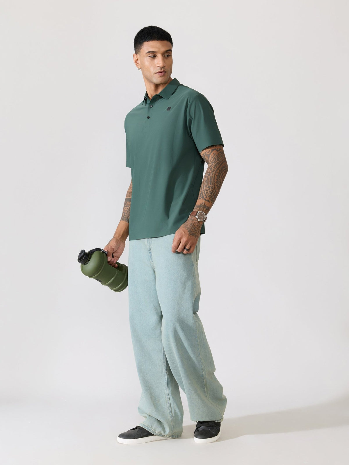 Balance - Regular Fit Polo T-Shirt - Dark Green - Espanshe