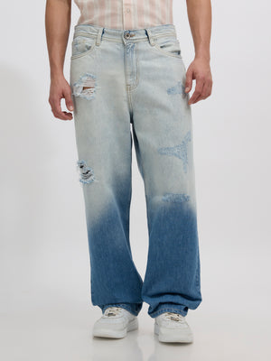 men's relaxed fit jeans with blue shade
