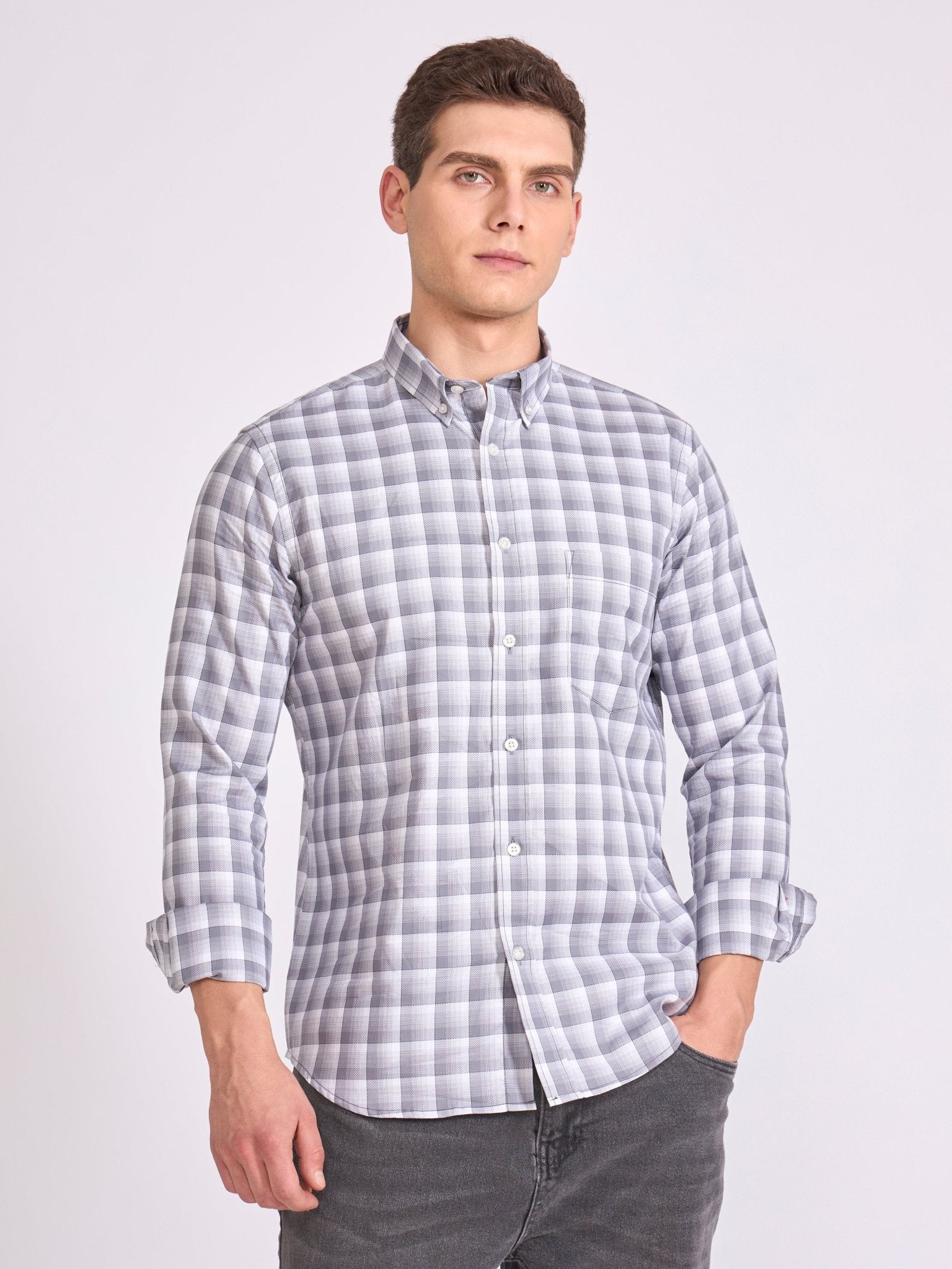 Quint - Check Shirt - Classic Grey - Espanshe