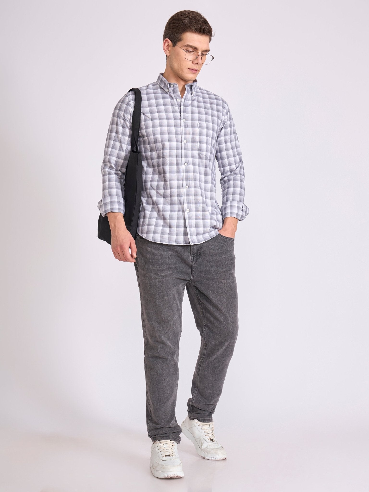 Quint - Check Shirt - Classic Grey - Espanshe