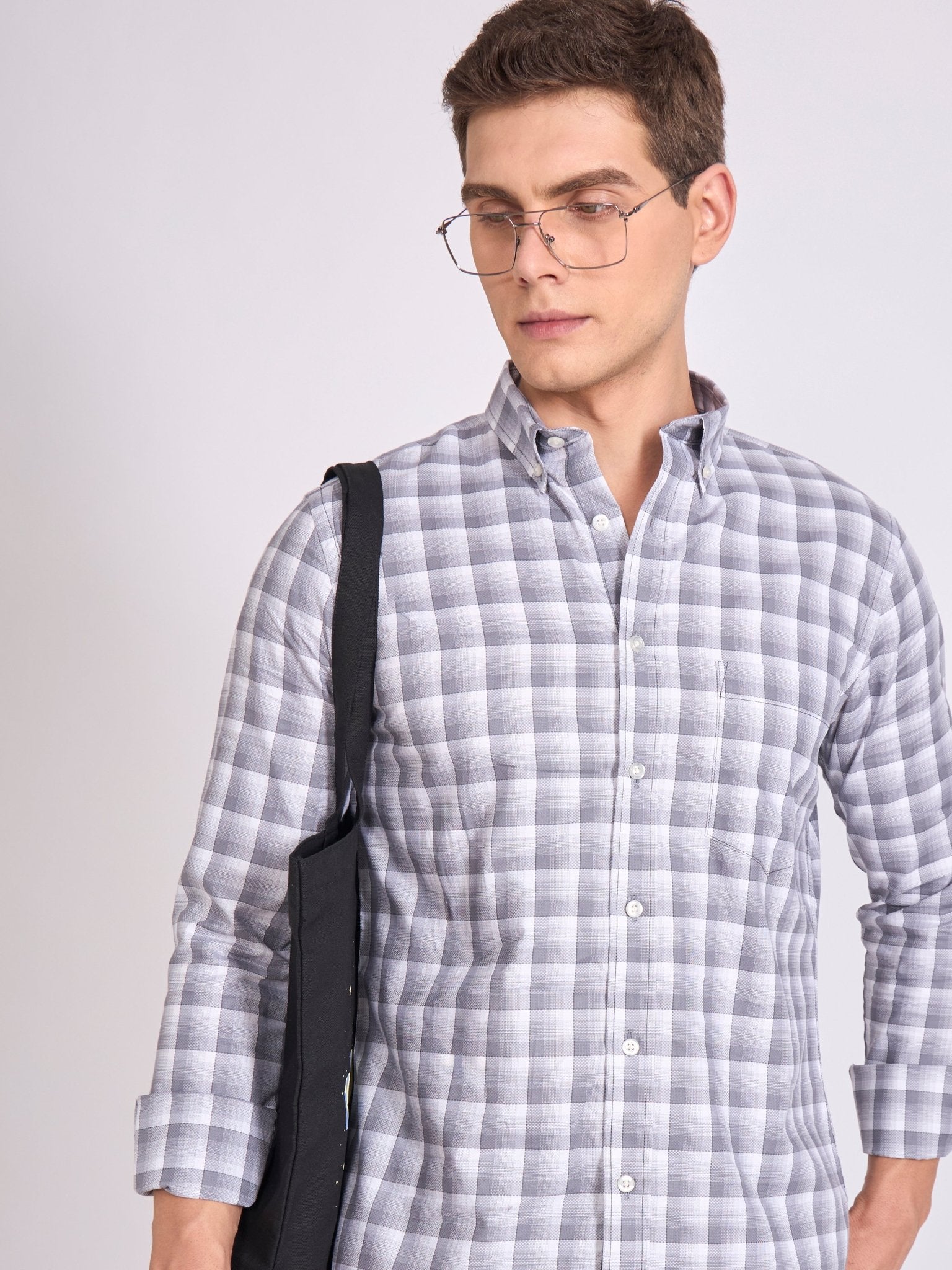 Quint - Check Shirt - Classic Grey - Espanshe