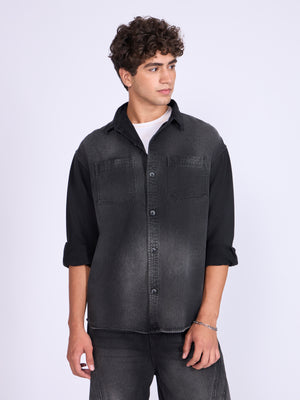 Men's Denim Shirt in Black shade
