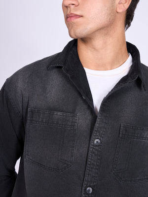 Men's Denim Shirt in Black shade
