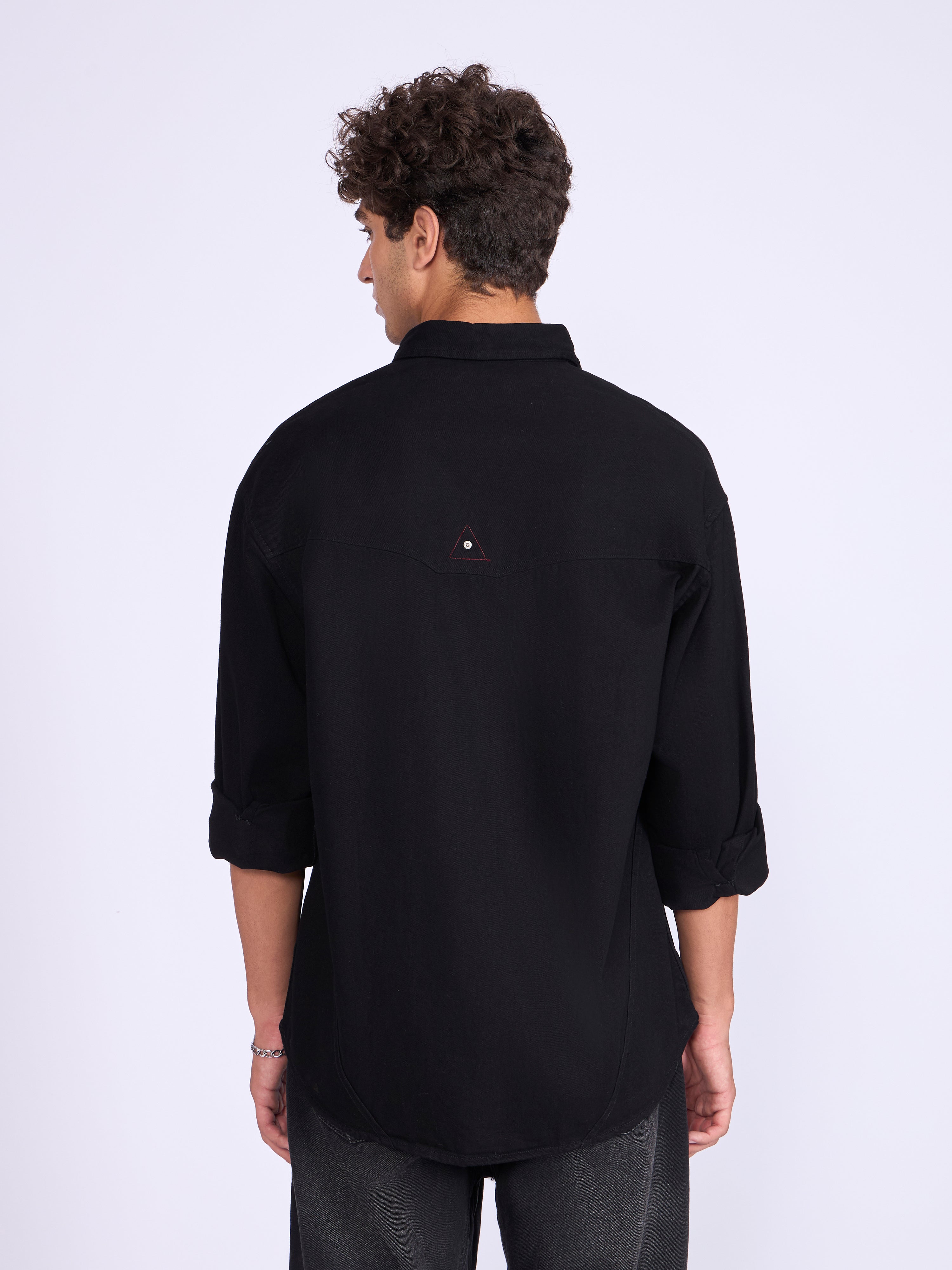 Men's Denim Shirt in Jet Black
